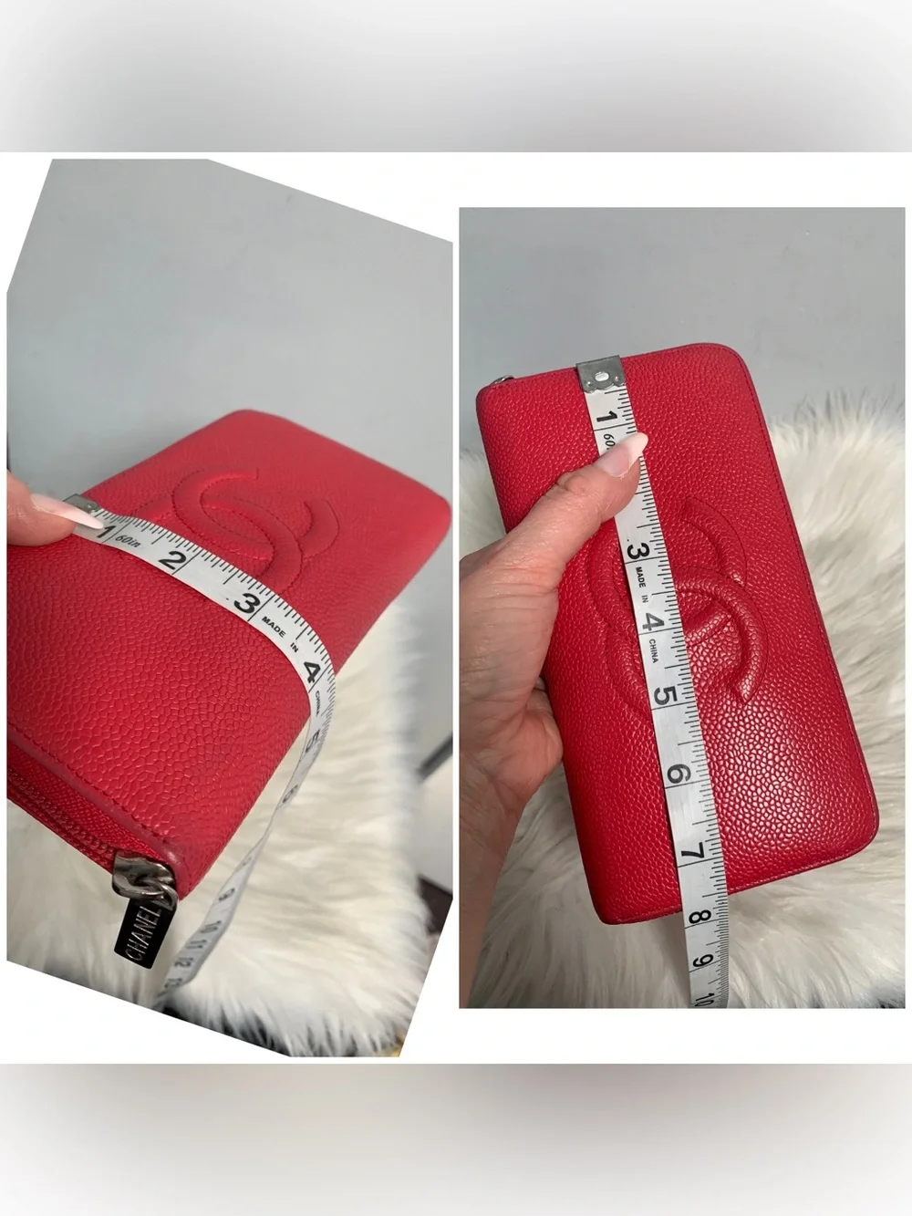 Authentic Chanel hot pink zippy wallet